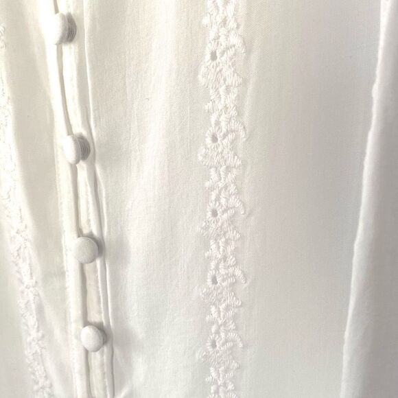 Torid White Button-Down Long Sleeve Dress Lined Slip Embroidered XXL Cottagecore - Picture 4 of 13